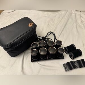 T3 Black and Copper Hair Roller Set with Bag